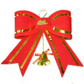 Wavy Brim Bowknot with Bell Christmas Tree Hanging Ornament